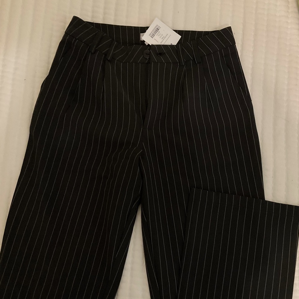 black striped pants